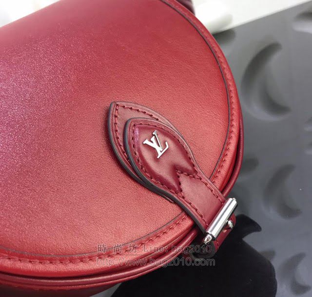 LV女包 M55506 路易威登酒紅色牛皮TAMBOURIN 手袋 LV斜挎小包 LV單肩女包  ydh3104